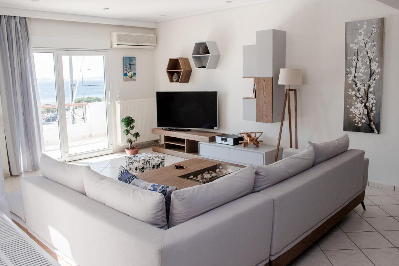 Luxury Seaview Apartment By The Sea Saronida Dış mekan fotoğraf